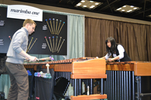 Rachel Zhang and Tim Palmer play marimba at PASIC
